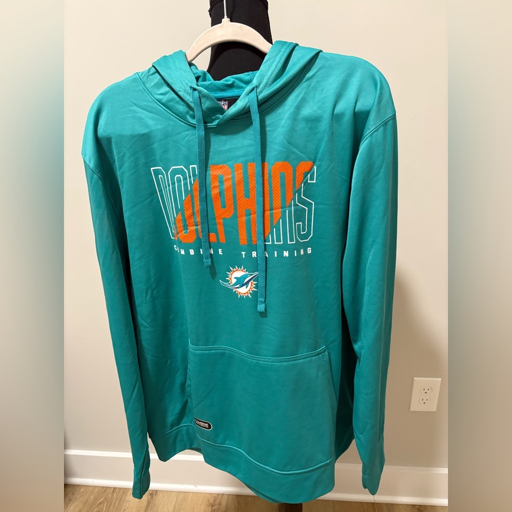NFL Authentic Dolphins Men’s Team Apparel Hoodie, NWT